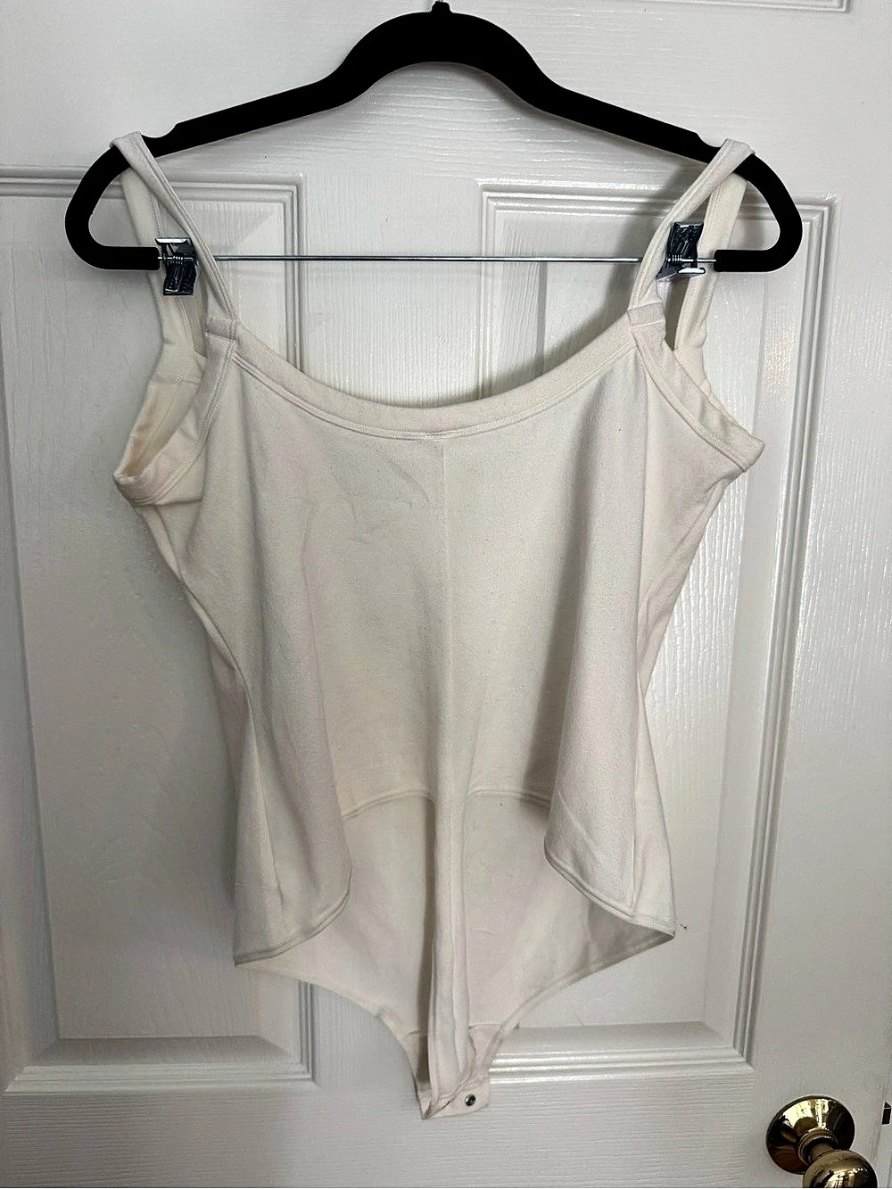 NWOT SKIMS Cotton Jersey Scoop Neck Bodysuit Cream white XL